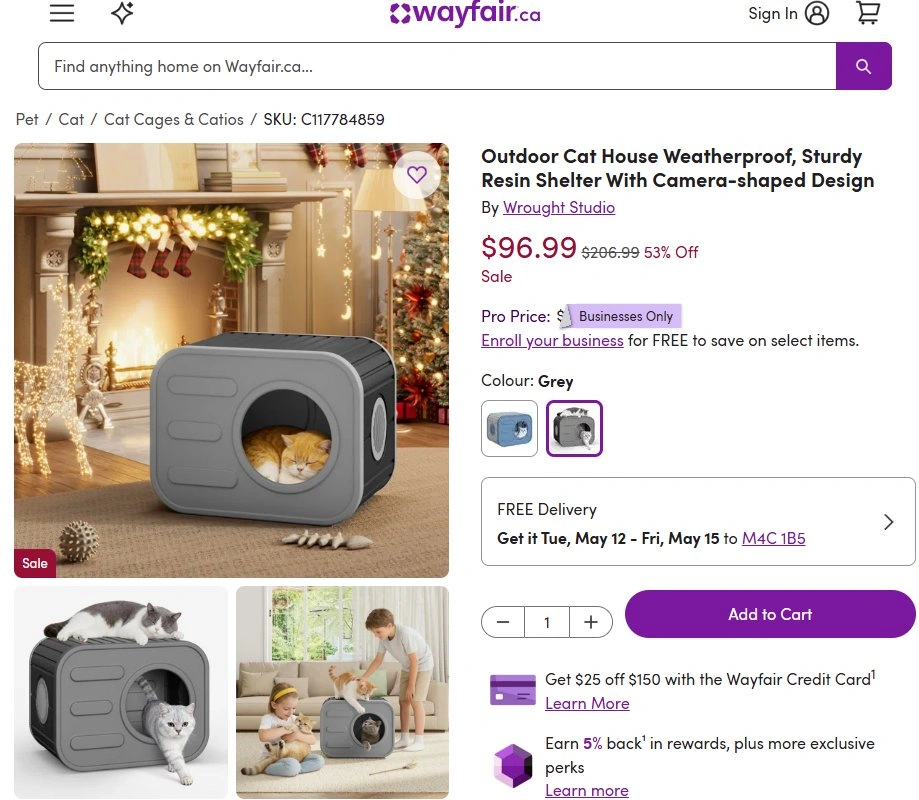 Cat / Dog Indoor & Outdoor House (New Open Box)