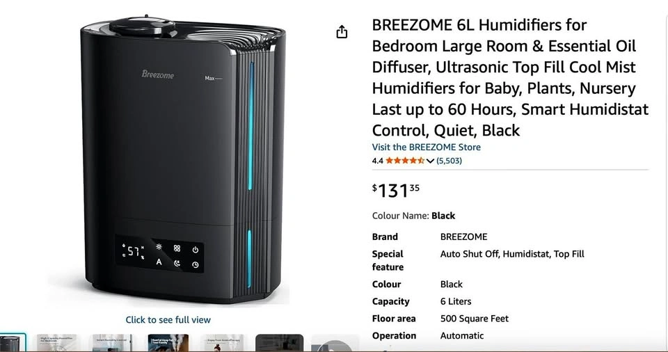 Humidifiers for Bedroom Large Room (New Open Box)