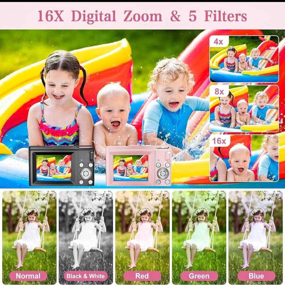 Kids FHD 1080P Digital Camera with 16X Zoom (Pink) - photo 3