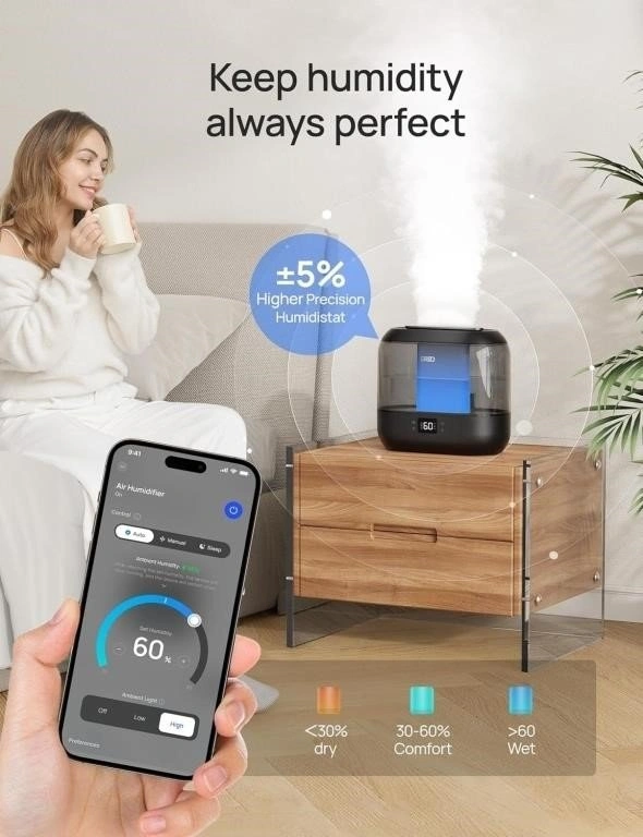 DREO Smart Humidifiers for Bedroom (New open Box) - photo 4