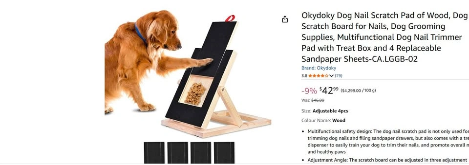 Dog Nail Scratch Pad of Wood (New Open Box)