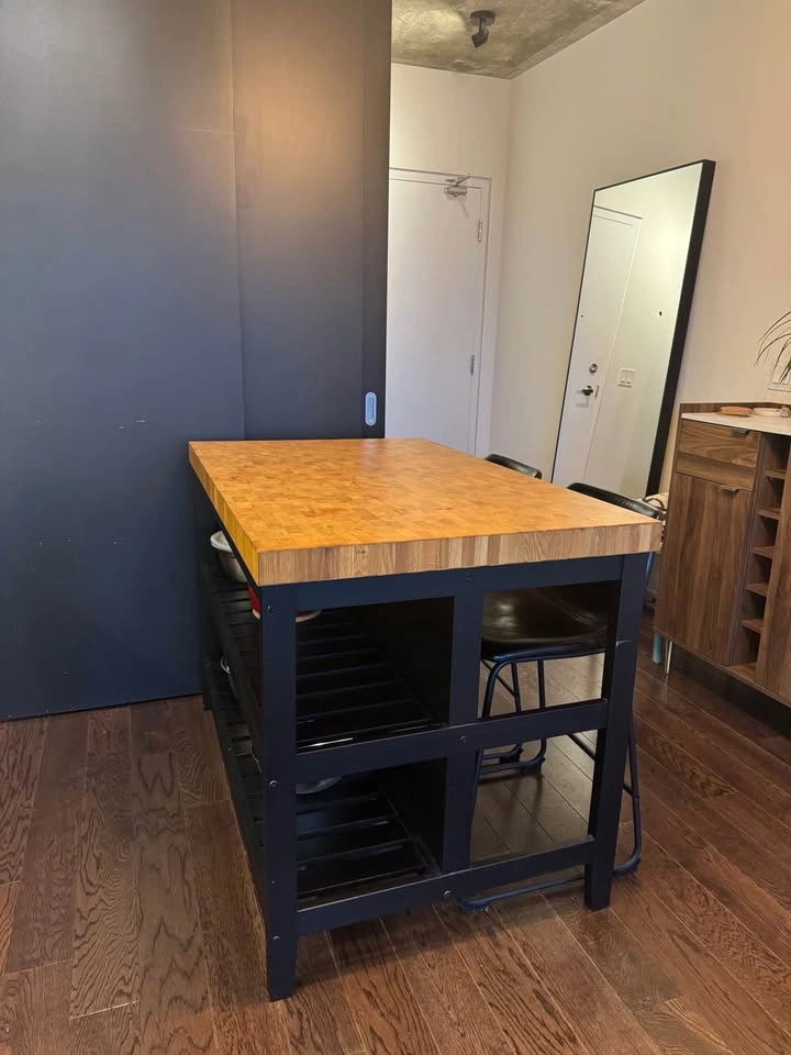 IKEA VADHOLMA Kitchen Island + 2 Stools - Black/Oak - photo 2