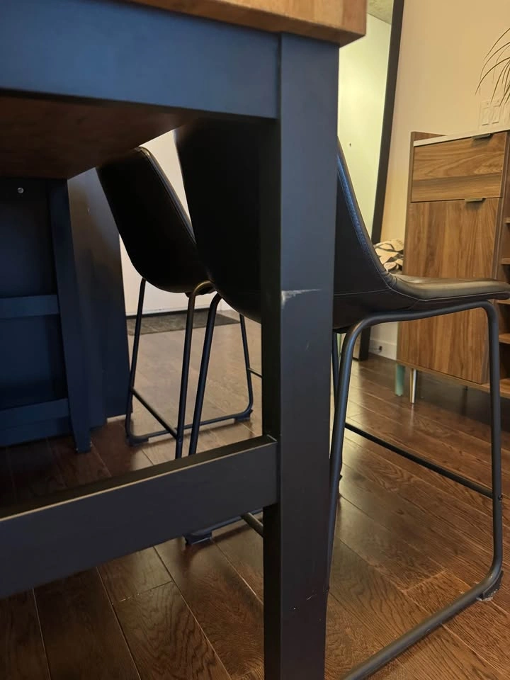 IKEA VADHOLMA Kitchen Island + 2 Stools - Black/Oak - photo 5