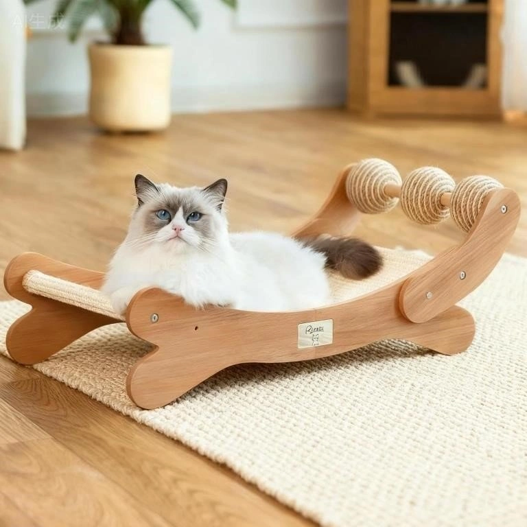 Sisal Cat Scratcher Bed with 3 Toy Balls (New Open Box) - photo 3
