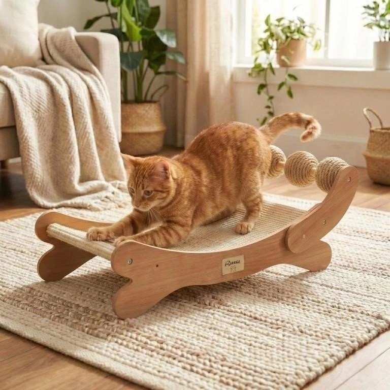 Sisal Cat Scratcher Bed with 3 Toy Balls (New Open Box) - photo 4