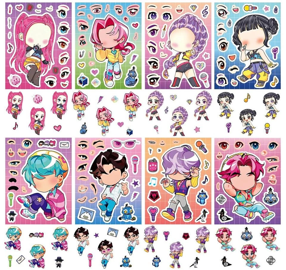 K-pop Demon Reusable Sticker - 8 characters