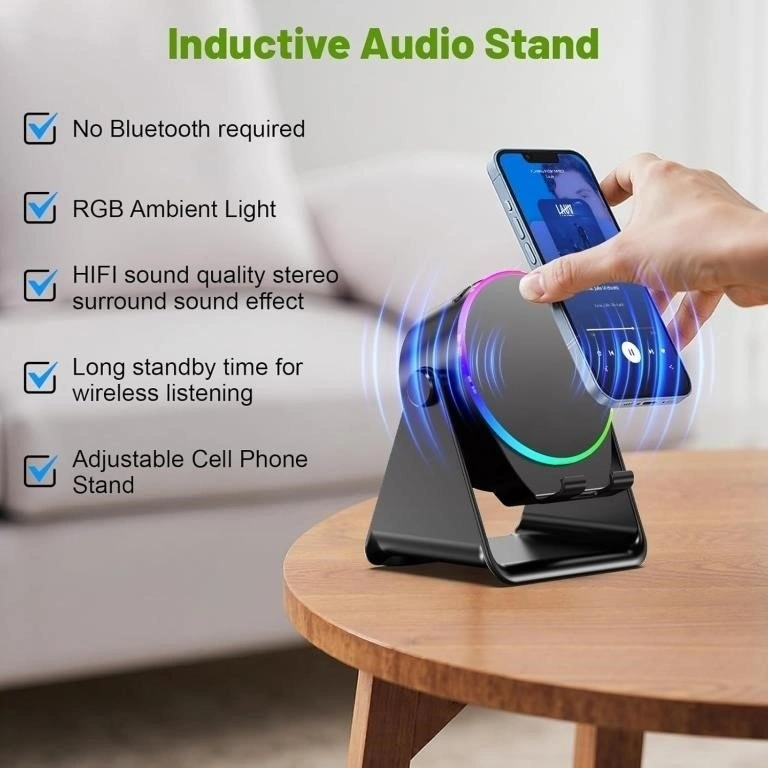 Dohelly Wireless Induction Speaker, Phone Stand - photo 4