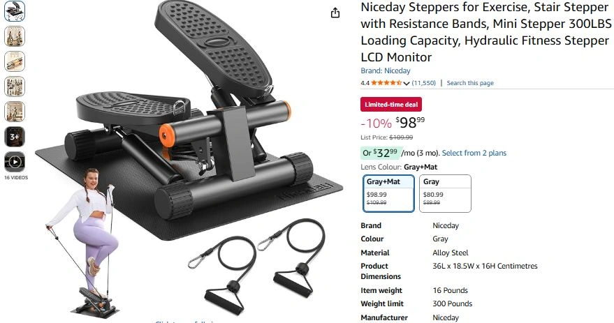 Niceday Steppers for Exercise, Stair Stepper (New Open Box)