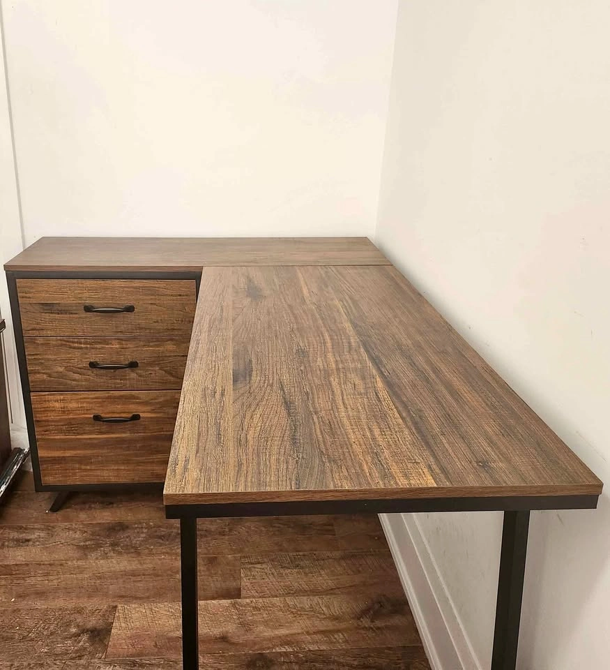 Tribesigns L-Shaped Computer Desk with 3 Drawers