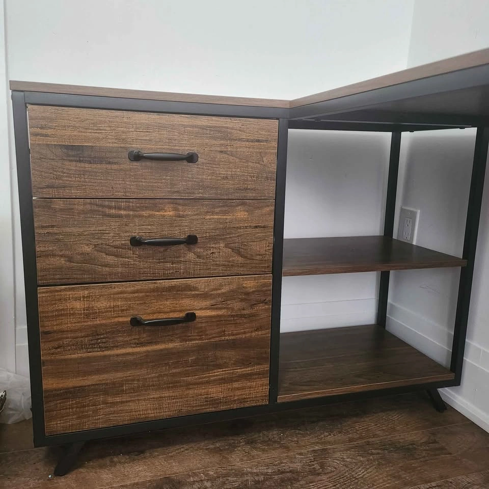 Tribesigns L-Shaped Computer Desk with 3 Drawers - photo 2