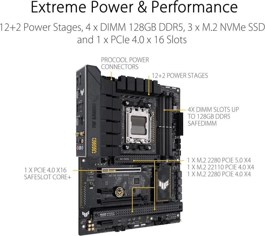 ASUS TUF B650-PLUS WiFi AM5 ATX Motherboard (New) - photo 4