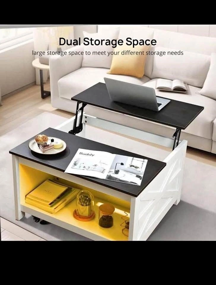 Lift Top Coffee Table, Farmhouse Square Center Tab