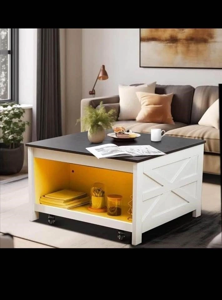 Lift Top Coffee Table, Farmhouse Square Center Tab - photo 2