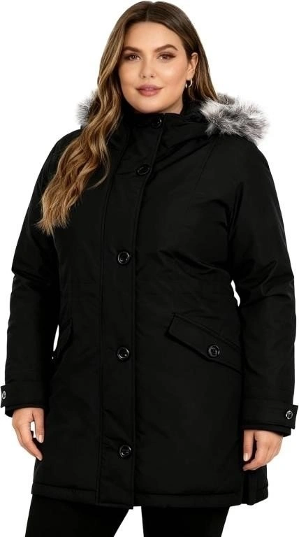 Plus Size Winter Coat Parka with Hood (Size: L) (New Open Box) - photo 2