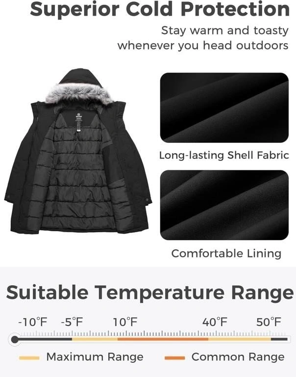 Plus Size Winter Coat Parka with Hood (Size: L) (New Open Box) - photo 4