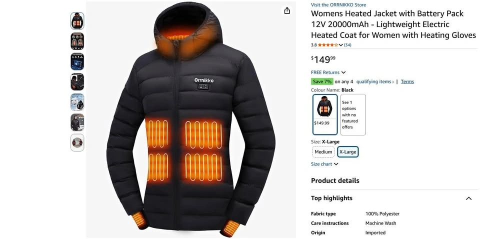 Womens Heated Jacket (New Open Box)