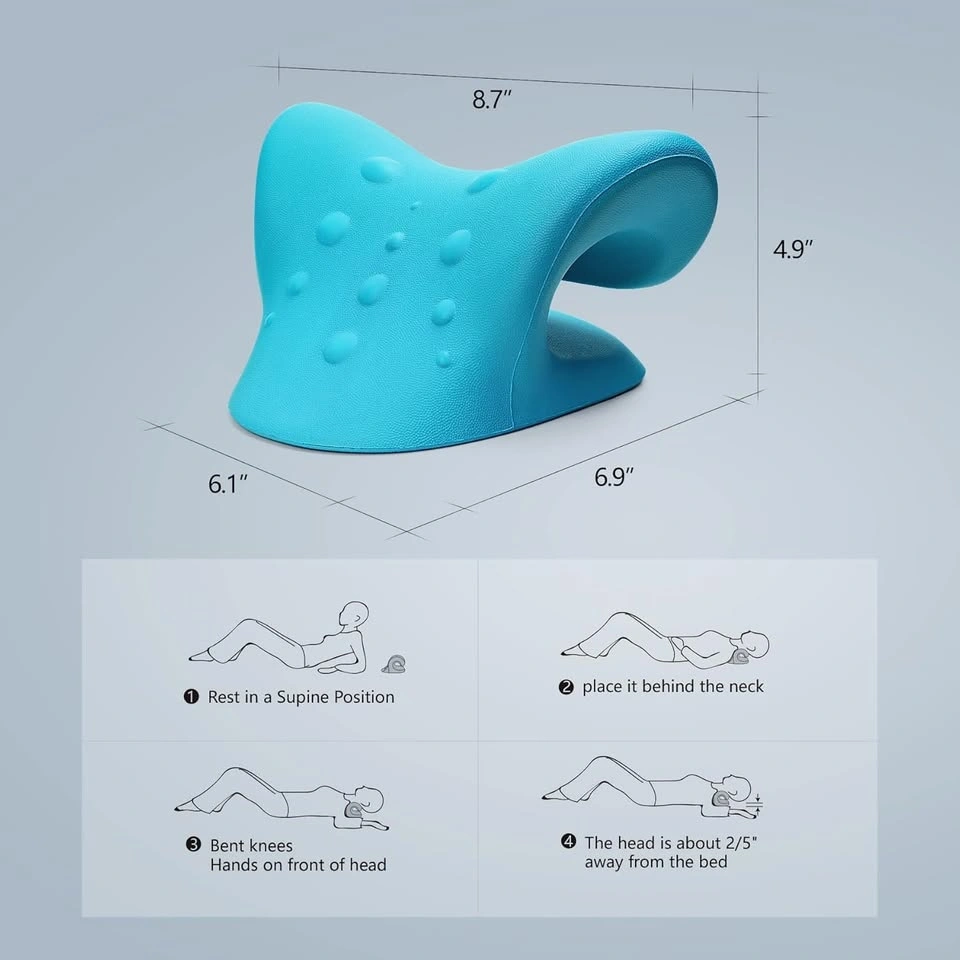 Neck and Shoulder Relaxer Traction Pillow (Blue & Black) (New) - photo 3