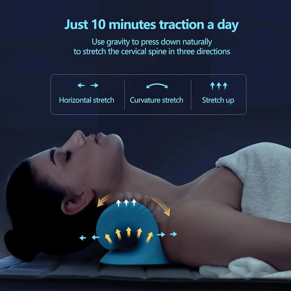 Neck and Shoulder Relaxer Traction Pillow (Blue & Black) (New) - photo 5