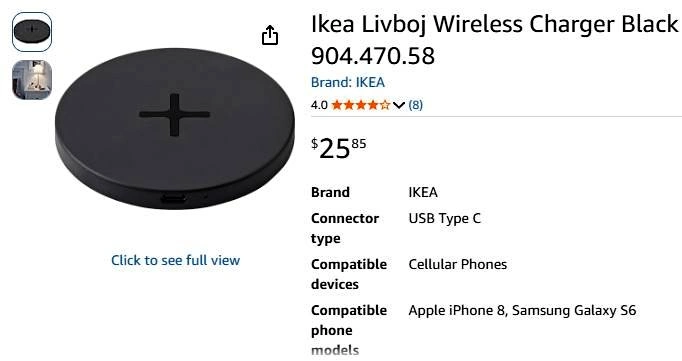 Ikea Livboj Wireless Charger White