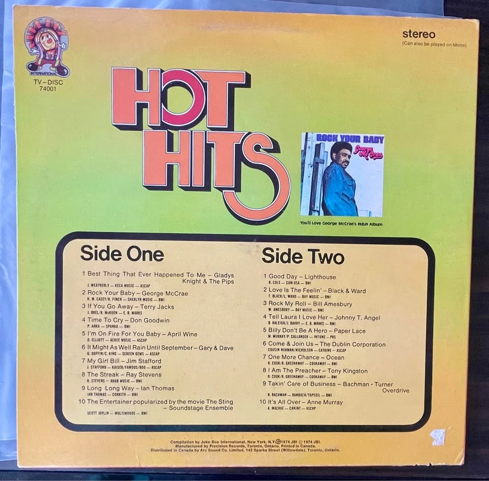 Hot Hits (1974) – Vintage Vinyl Compilation LP - photo 2
