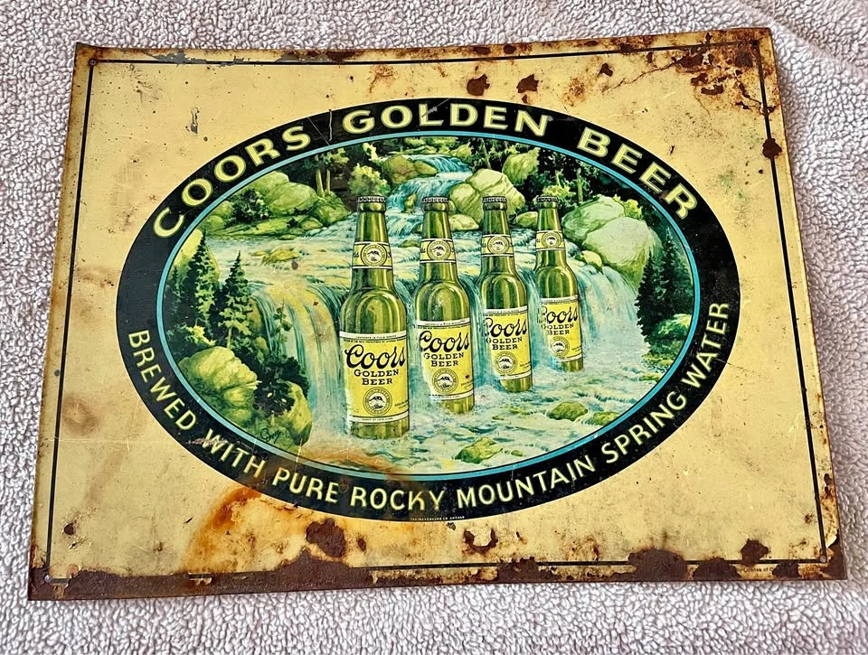 Vintage Coors Golden Beer Tin Sign
