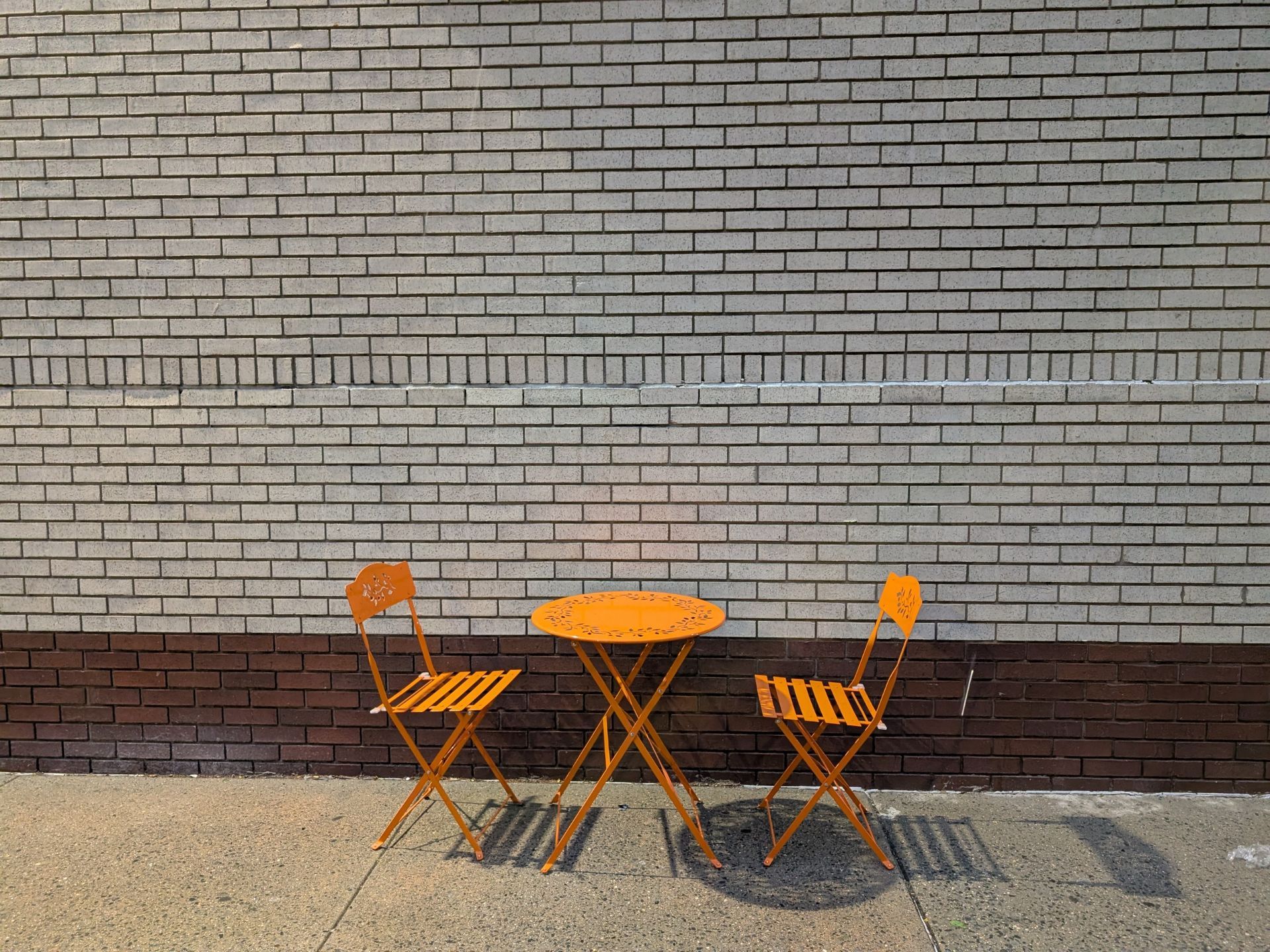 Orange Metal Folding Bistro Patio Set – Table + 2 Chairs - photo 3