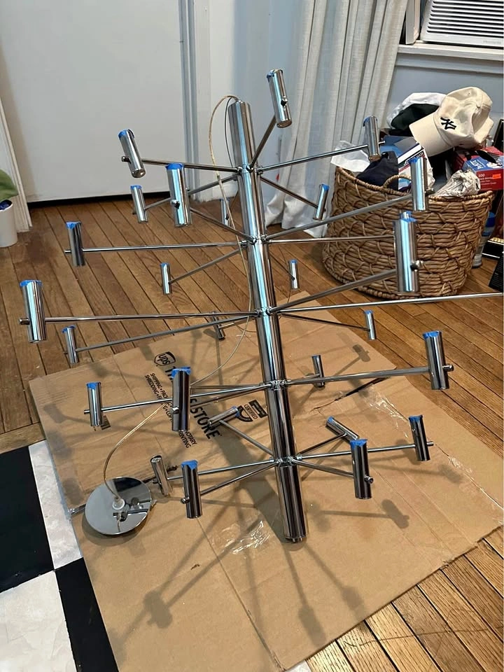 Vintage 90’ Chrome Italian Chandelier