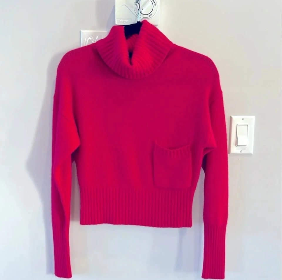 360 Cashmere Bright Pink Turtleneck Sweater - Size XS (Like New) - photo 3