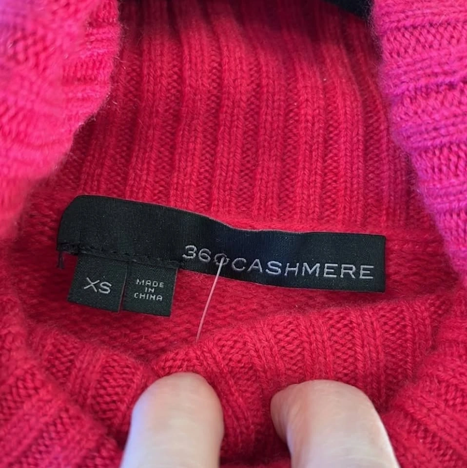 360 Cashmere Bright Pink Turtleneck Sweater - Size XS (Like New) - photo 5