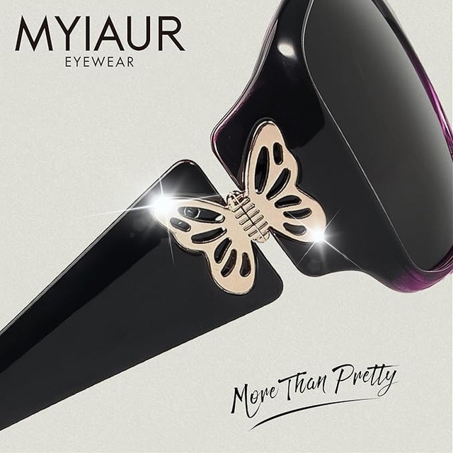 2 NEW Myiaur Polarized Sunglasses Retro Butterfly Shades UV400 - photo 4