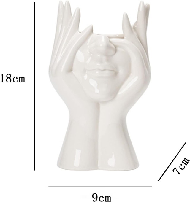 NEW Female Head Ceramic Vase - Art Statue Decor - photo 2