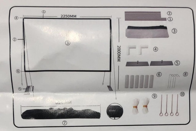 NEW 2250mm x 2000mm Projection Screen and Stand - photo 2