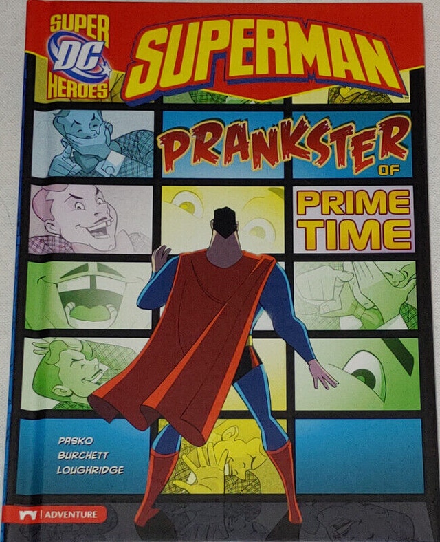 DC Super Heroes Superman Prankster of Prime Time Hard Cover Book