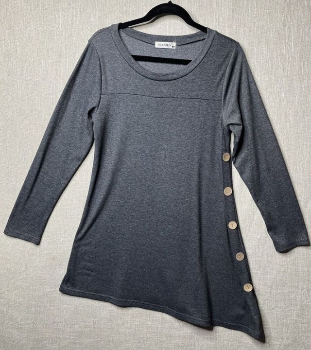 NEW Small Blue iGENJUN Women's Long Sleeve Tunic Dress