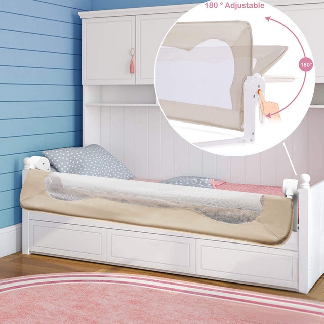 NEW Beige BABY ELF 47inch Bed Rail - Single Foldable Safety - photo 2