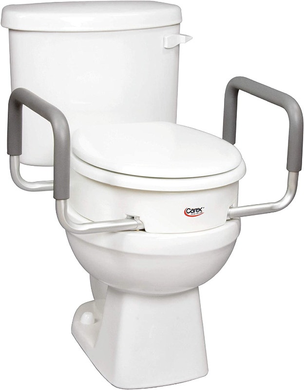 NEW Carex 3.5 Inch Raised Toilet Seat with Arms