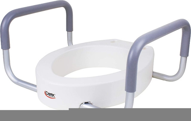 NEW Carex 3.5 Inch Raised Toilet Seat with Arms - photo 2