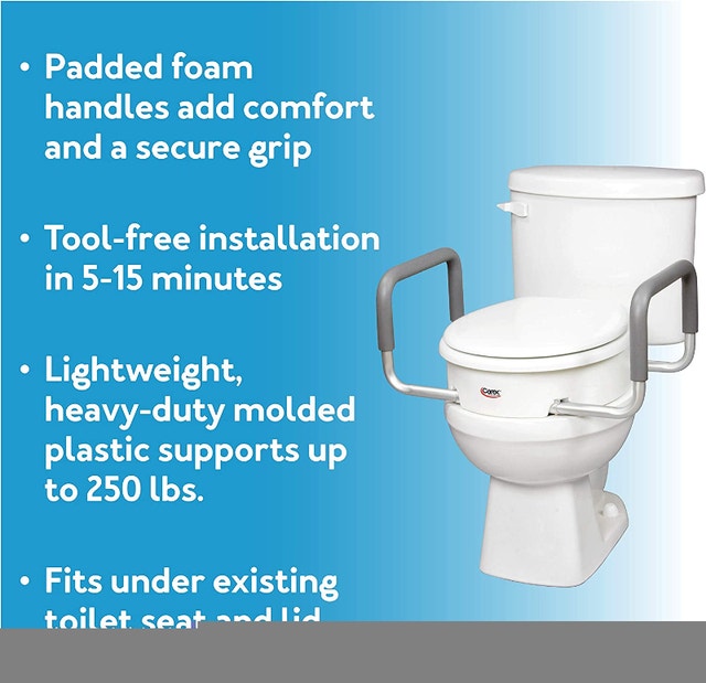 NEW Carex 3.5 Inch Raised Toilet Seat with Arms - photo 3