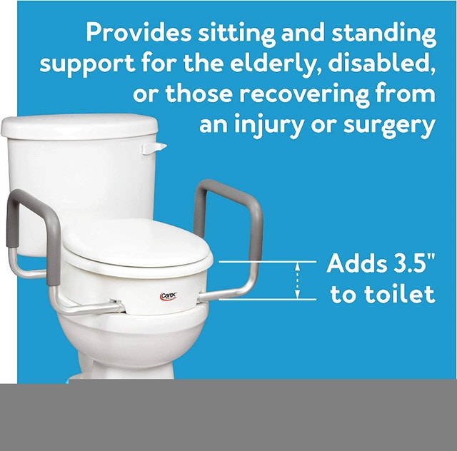 NEW Carex 3.5 Inch Raised Toilet Seat with Arms - photo 4