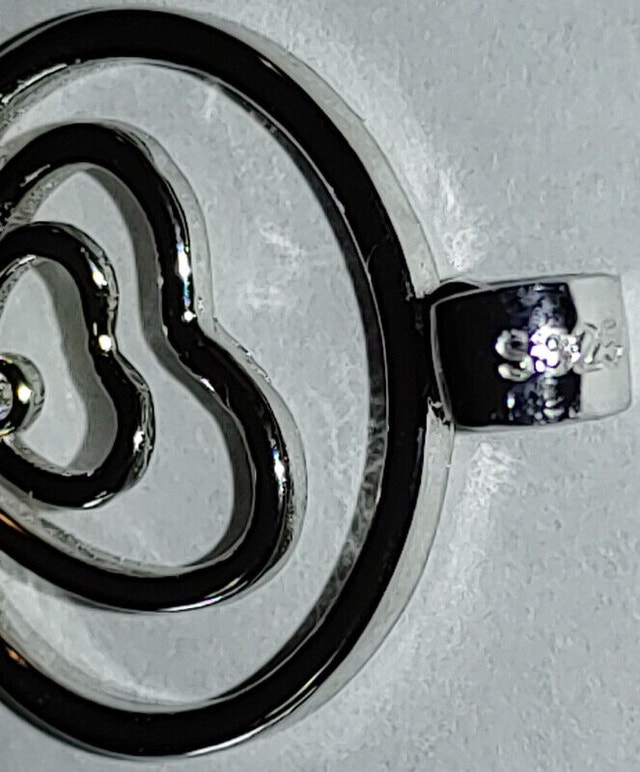 925 Silver Circle with Hearts and 7 Colored Gems Pendant - photo 3
