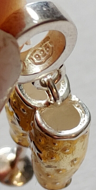 NEW 925 Silver Champagne Glasses Pendant - photo 3