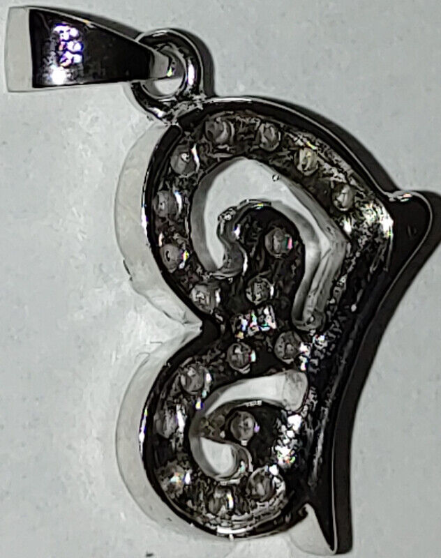 925 Silver "B" Pendant with Cubic Zirconia - photo 3
