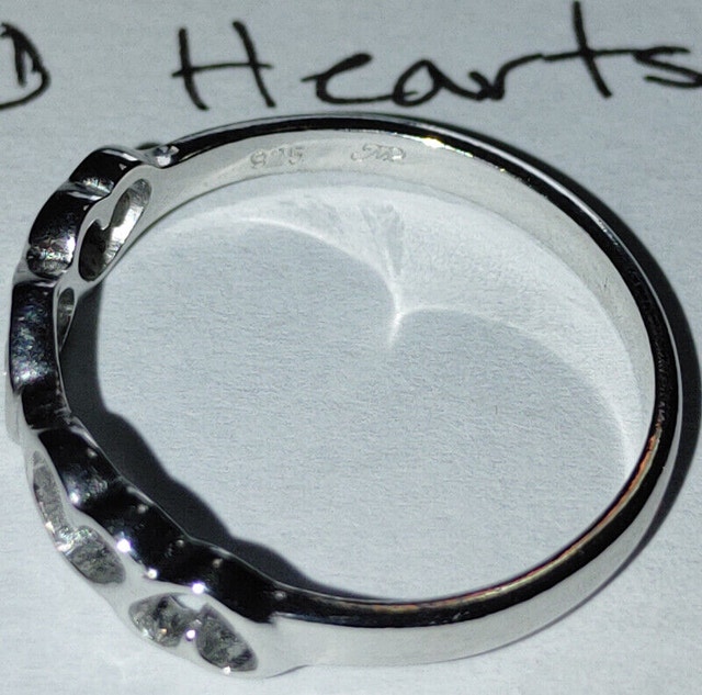 NEW 925 Silver Hearts Cut Out Ring Size 6.5 - photo 3
