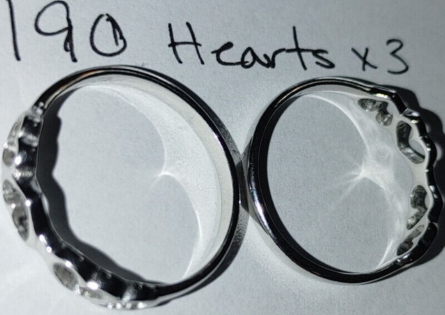 NEW 925 Silver Hearts Cut Out Ring Size 6.5 - photo 4