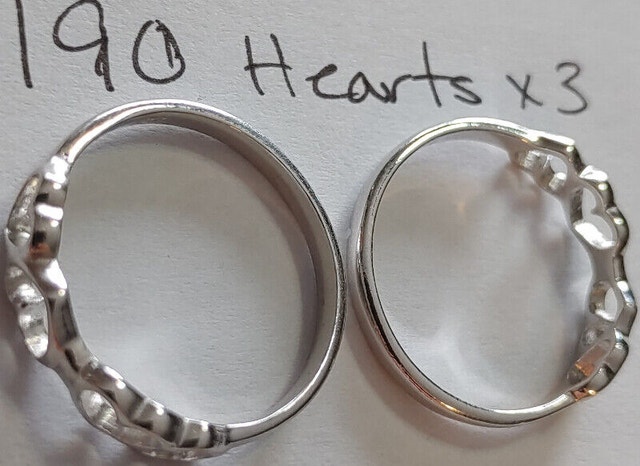 NEW 925 Silver Hearts Cut Out Ring Size 6.5 - photo 5