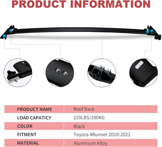 Roof Rack Cross Bars for Toyota 4Runner (2010-2024) - photo 5