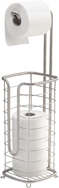 mDesign Free Standing Toilet Paper Holder Stand