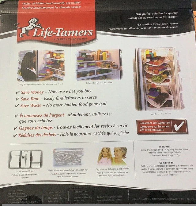 NEW Fridge-Tamer Swing Out Shelf by Life-Tamers - 15"W x 15"D - photo 3