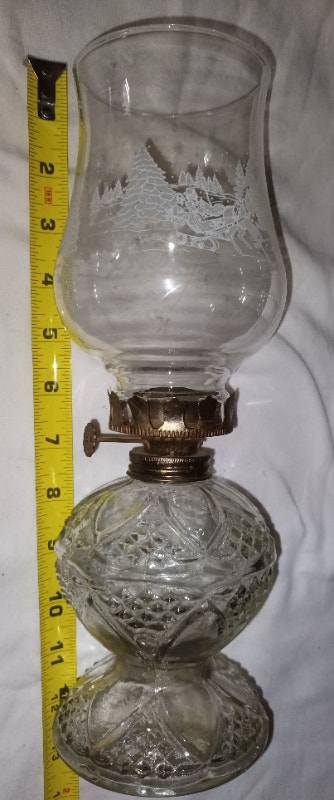 Vintage Etched Glass Antique Oil Lamp Lantern Decorative - photo 2