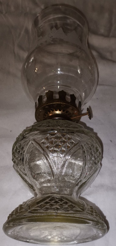 Vintage Etched Glass Antique Oil Lamp Lantern Decorative - photo 3